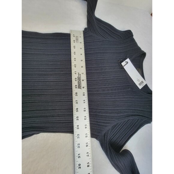 Carlisle Collection Women's Regalis Ribbed Crew Neck Top Black Size Medium NEW - Picture 9 of 10